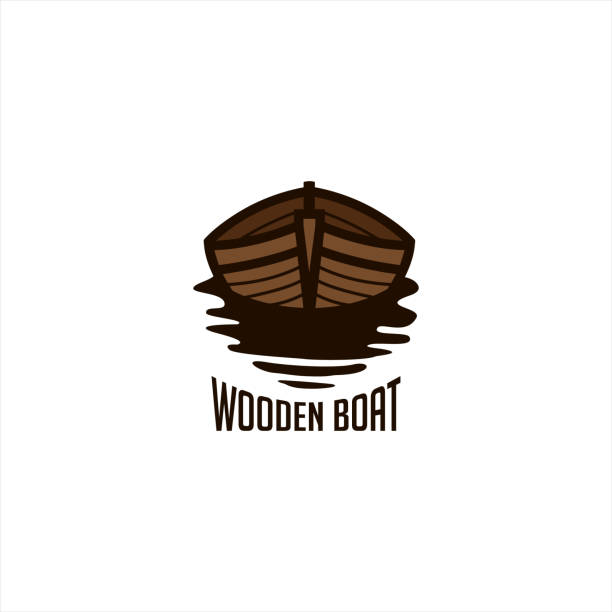 wooden boat wooden boat icon illustrations rowing boat fishing stock illustrations