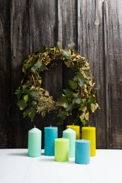istock Ivy leaves wreath, obituary notice background 1170859093