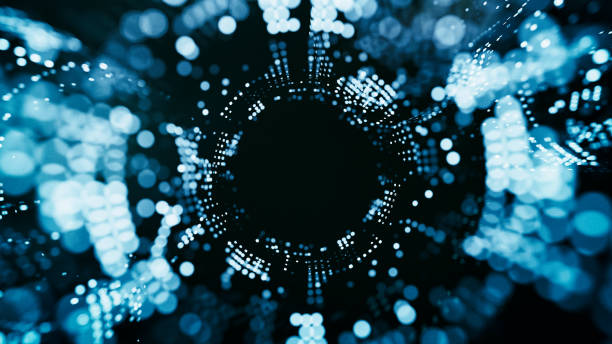 abstract big data illustration - cloud computer equipment technology pixelated imagens e fotografias de stock