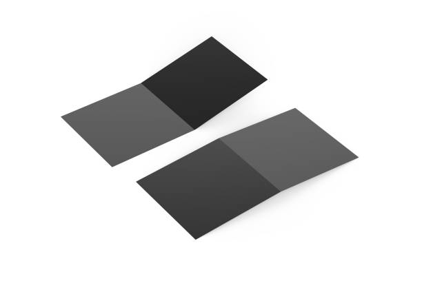istock Two fold - bi fold square brochure mock up on isolated white background, 3d illustration 1170877230