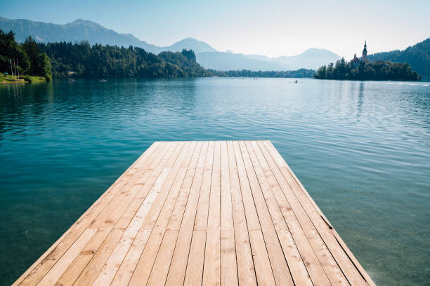 istock Lake Bled and wooden deck in Slovenia 1170878807