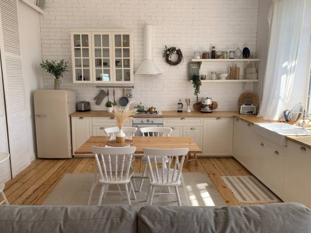 istock Wooden kitchen and dining room 1170896609