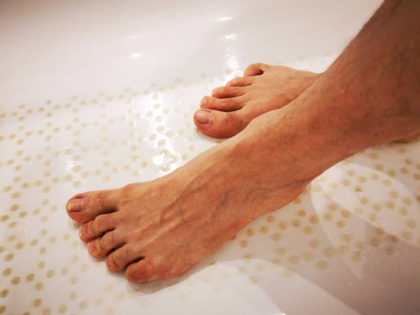 istock Human foot in bathtub 1170900610