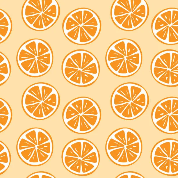Vector illustration of Seamless orange slice pattern illustration