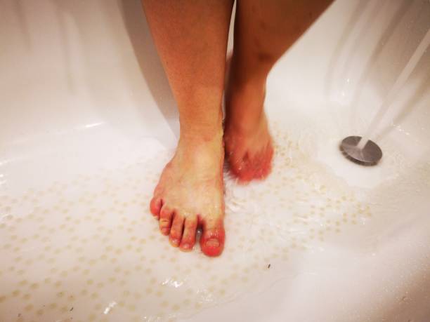 istock Human foot in bathtub 1170904440