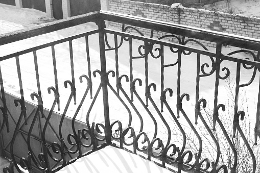 Wrought iron balcony elements