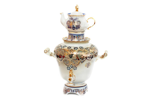 istock Porcelain samovar and kettle on a white background 1170910812