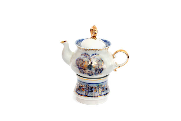 Porcelain teapot on a white background