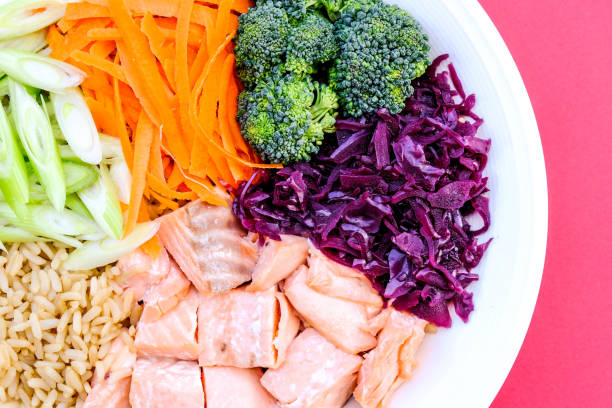 Fresh Healthy Salmon Poke Bowl