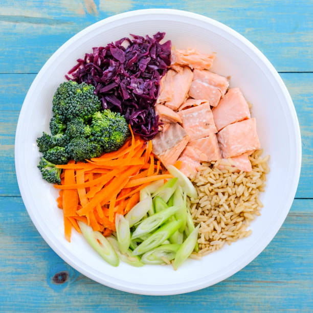 istock Fresh Healthy Salmon Poke Bowl 1170912406