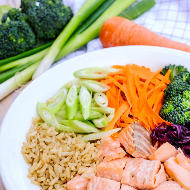 Fresh Healthy Salmon Poke Bowl