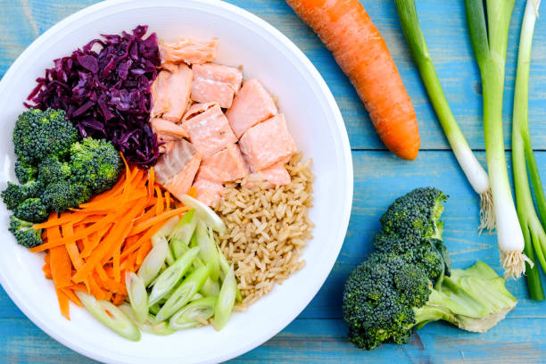 istock Fresh Healthy Salmon Poke Bowl 1170912452