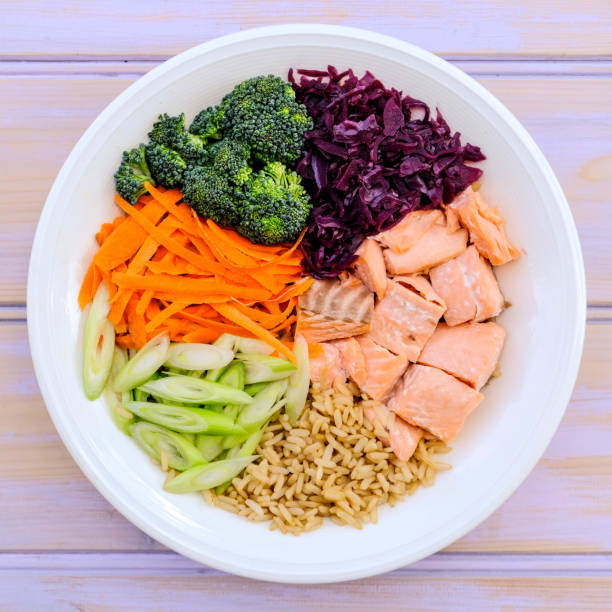 Fresh Healthy Salmon Poke Bowl