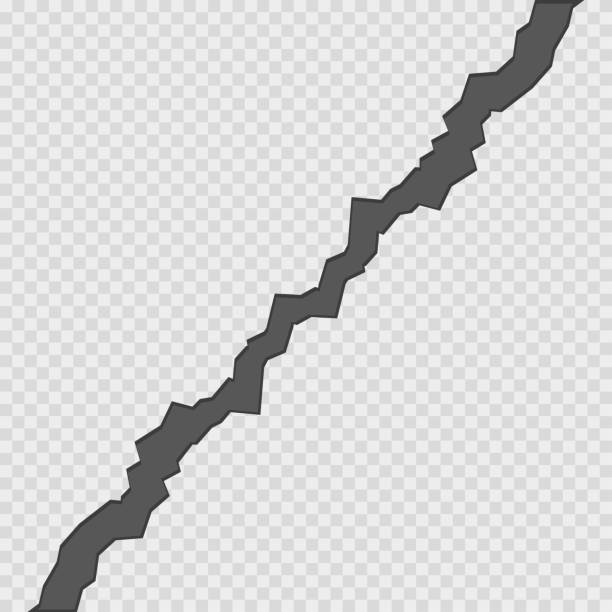 ilustrações de stock, clip art, desenhos animados e ícones de crack on transparent background in flat style - rachado