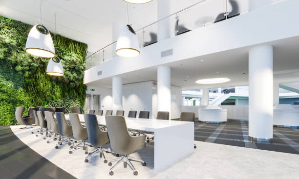 istock Business lounge with meeting table 1170914093