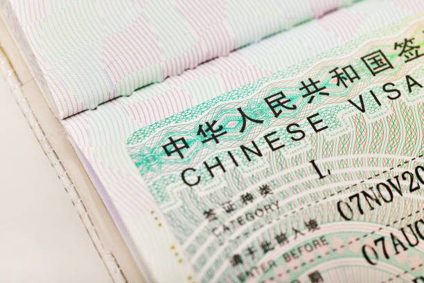 Chinese Visa for travel ,China stock photo