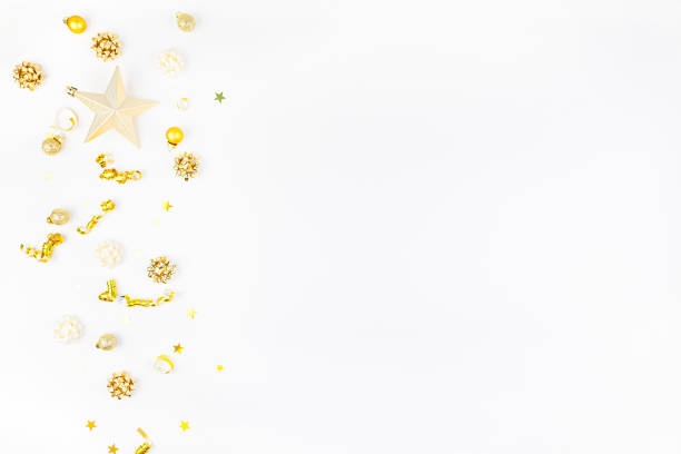 istock Christmas composition with golden decoration 1170914682