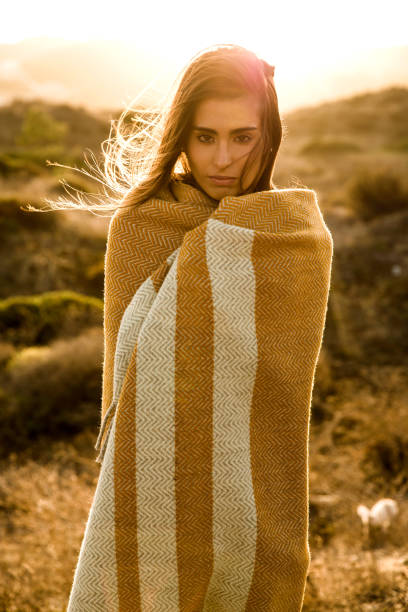 istock Beautiful woman wrapped in a wool towel 1170916889