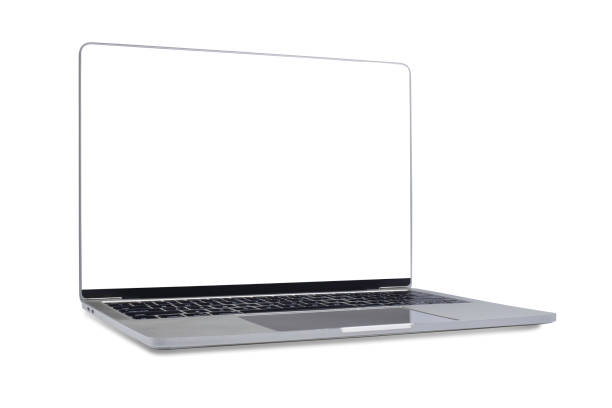 istock Laptop computer modern Thin edge slim design, blank screen isolated on white background with clipping path 1170918470