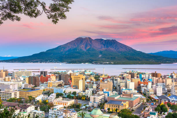 istock Kagoshima, Japan skyline with Sakurajima Volcano 1170928016