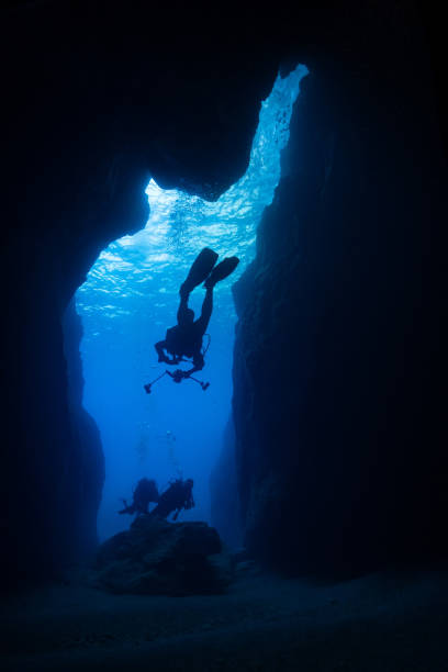 istock underwater photographer in underwater cave 1170932946