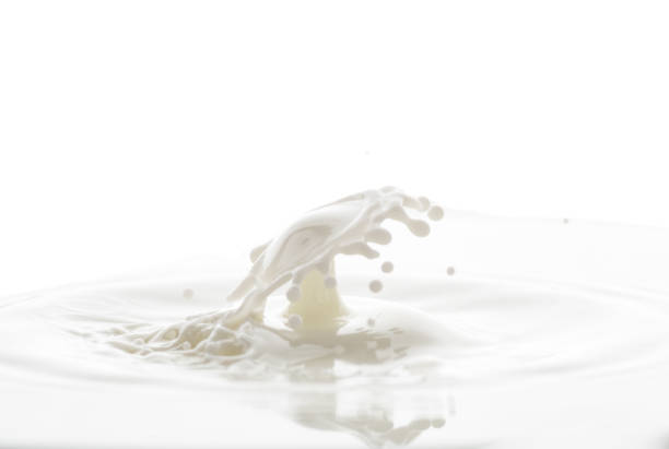 istock splash from falling drops of white milk on a white background 1170933539