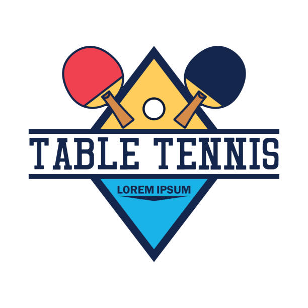 あなたのスローガン/タグライン、ベクトルイラストのためのテキストスペースを持つ卓球/卓球サイン - table tennis tennis table indoors点のイラスト素材／クリップアート素材／マンガ素材／アイコン素材