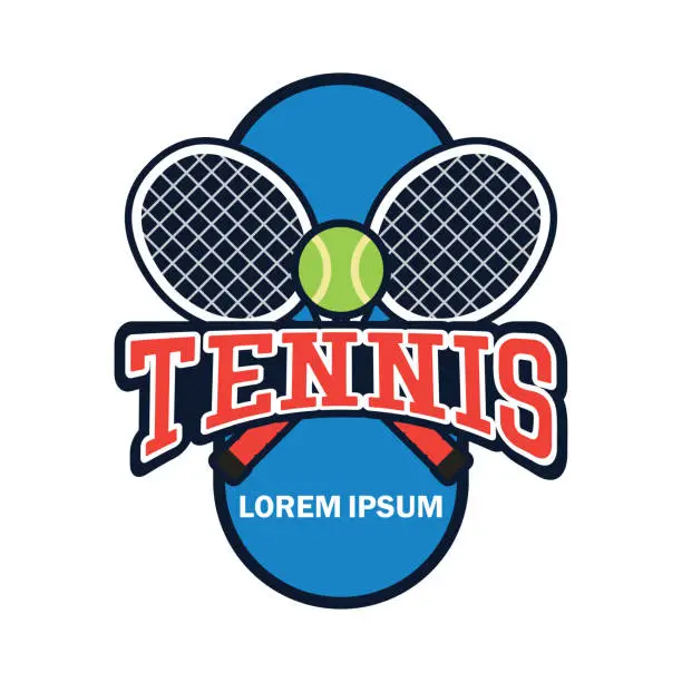 Vector illustration of Tennis court logo with text space for your slogan / tag line, vector illustration