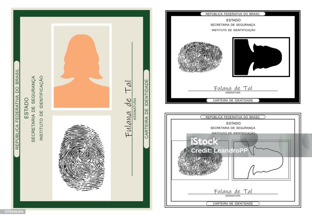 ID card. Only graphical representation without scale or precision of the original elements. Vector art. Identity stock vector