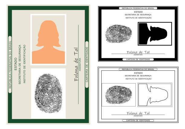 ID card. Only graphical representation without scale or precision of the original elements. Vector art. identity stock illustrations