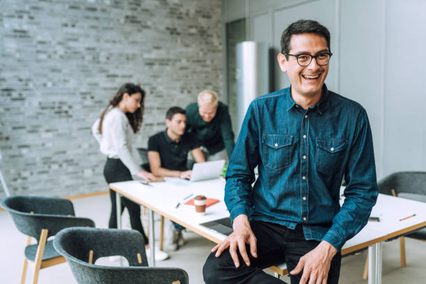 istock Caucasian businessman working at startup office. 1170934316
