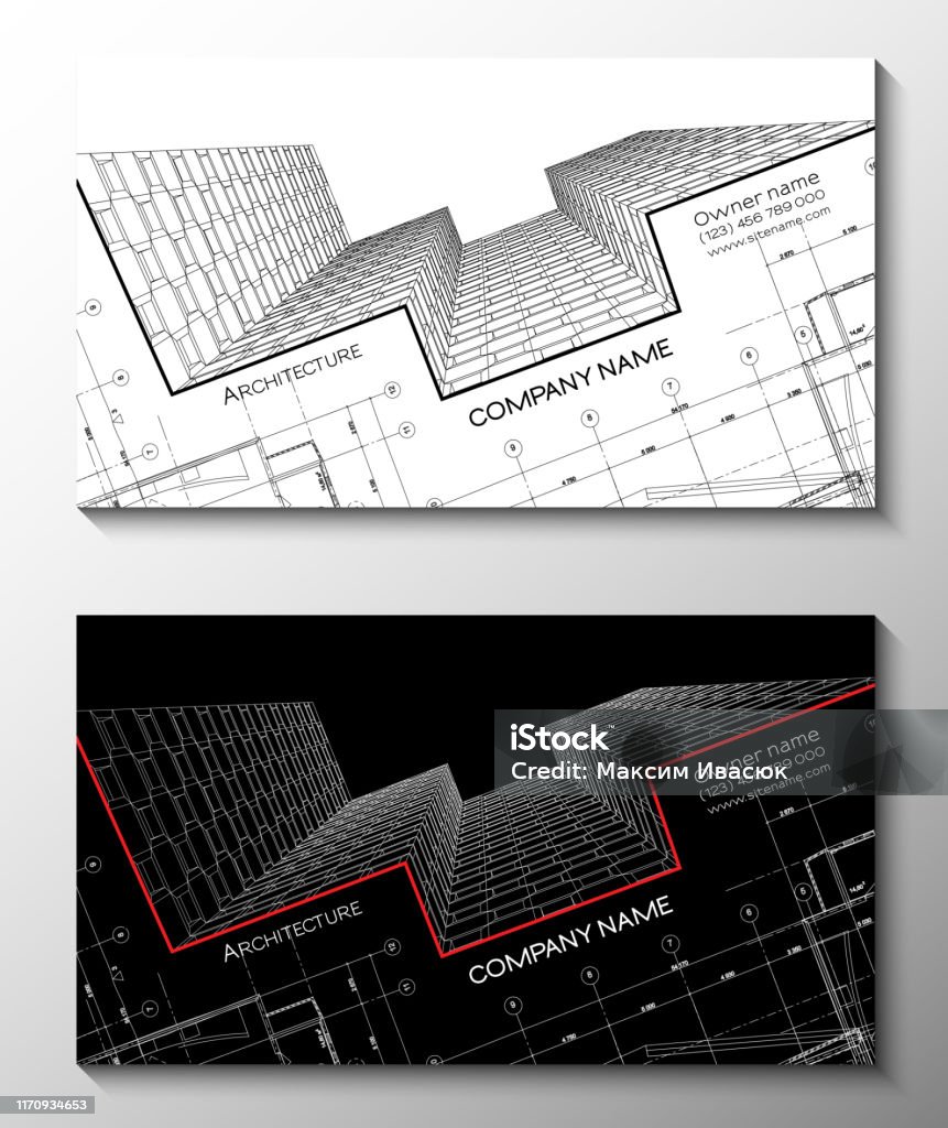 Bezwaar meer Titicaca Verwant Vector Set Van Moderne Creatieve Visitekaartjes Voor Architect 3d  Architecturale Achtergrond Voor Banner Boekje Poster Stockvectorkunst en  meer beelden van Blauwdruk - iStock