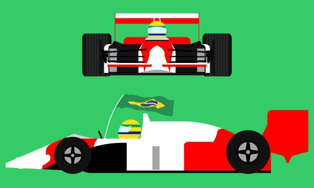 słynny samochód formuły 1. flaga brazylii. - structural formula audio stock illustrations