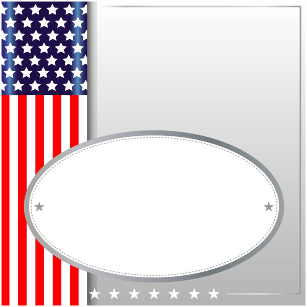 american symbolism background frame card American symbolism background card with round frame for text. american flag business cards stock illustrations