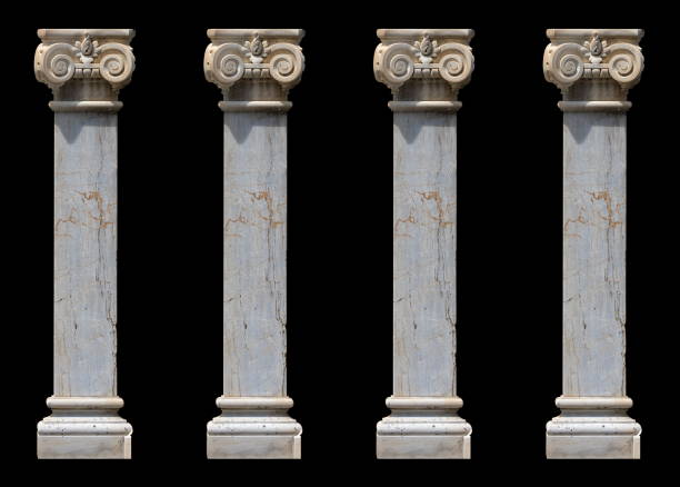 柱と大文字、石膏成形、壁のテクスチャとパターン - law column courthouse greek culture ストックフォトと画像
