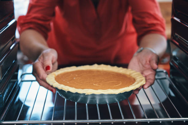 istock Baking Pumpkin Pie in the Oven for the Holidays 1170951040