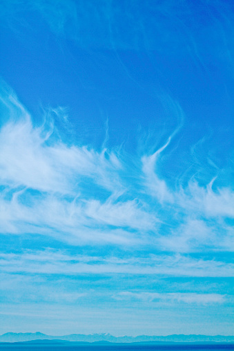 Beautiful nature cloudscape with blue pantones