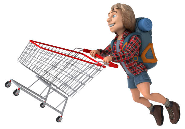 istock Man solo traveling backpacker - 3D Illustration 1170953043