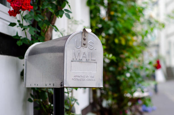 vintage metall us post-box - mailbox mail us mail letter stock-fotos und bilder