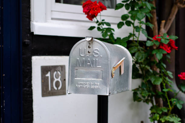 istock Vintage metal US post mail box 1170957906