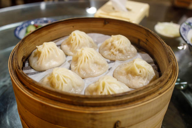 istock A Tray of Chinese Dumplings with Soup Inside 1170957927