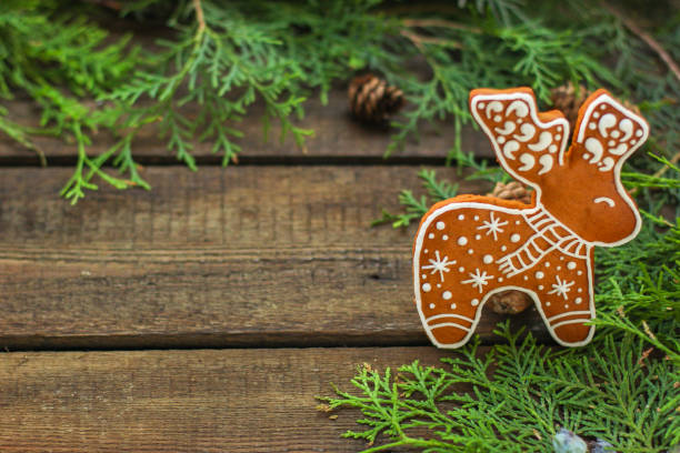 istock gingerbread cookies (christmas, new year holiday) menu concept. food background. copy space 1170958235