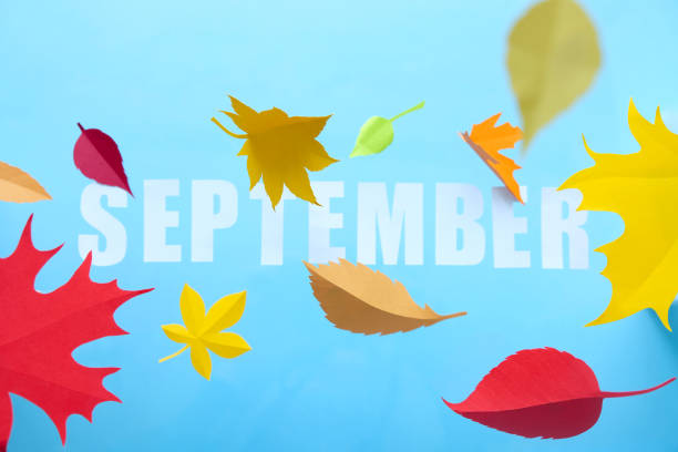istock Leaves of paper fall red, orange, yellow leaf fall. 1170958970
