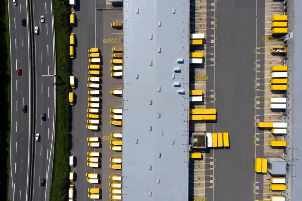 istock Aerial View of Cargo Containers and Distribution Warehouse 1170960121