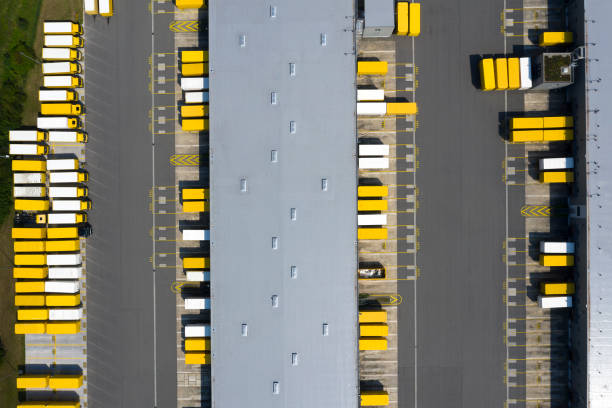 istock Aerial View of Cargo Containers and Distribution Warehouse 1170960162