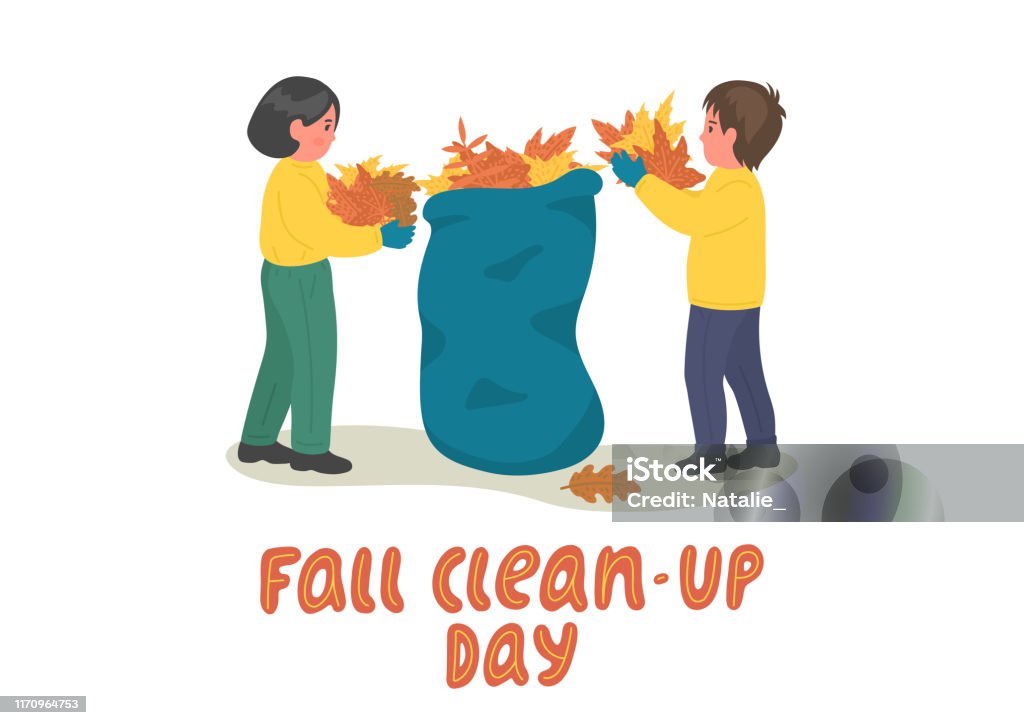 Fall Clean Up Graphics Fall Cleanup Day Stock Illustration - Download Image Now - Autumn, Bag ...