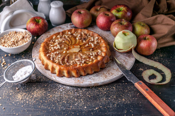 istock Still life: homemade pie with apples and peaches. homemade baking 1170966215