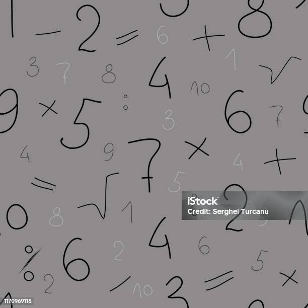 Numeric Patterns Signs Seamless Pattern Of Numbers And Arithmetic Symbols On A Light ...