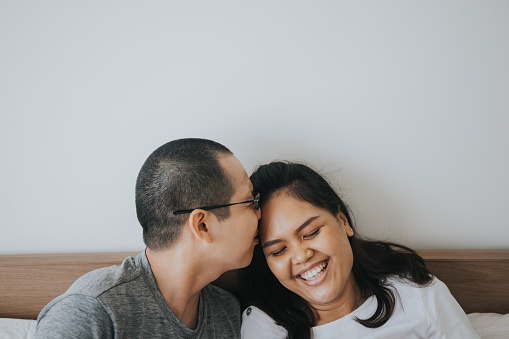 kissing, love, Thailand, couple, husband, wife, 
forehead, valentine's day