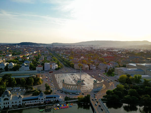 istock Famous landmark - heroes square from high angle view 1170973354